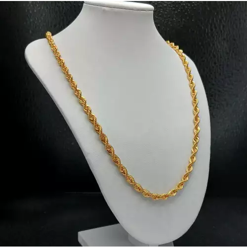 FIX - men's 21k yellow gold rope chain 22 in long 5mm wide B5-6 (2)