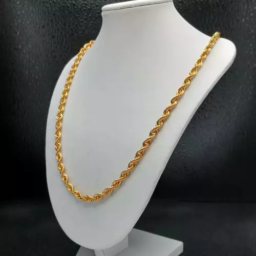 FIX - men's 21k yellow gold rope chain 22 in long 5mm wide B5-6 (4)