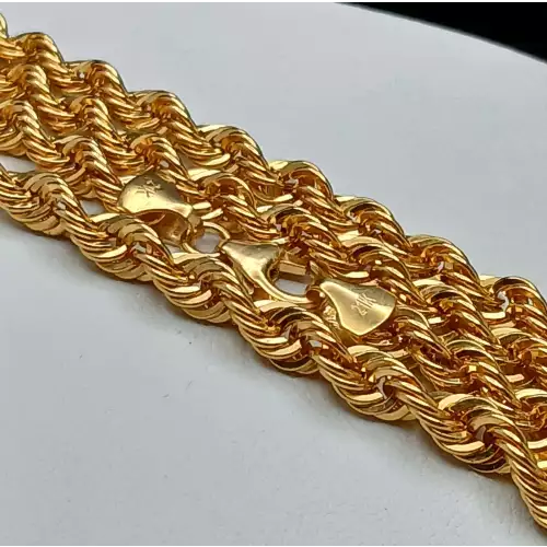 FIX - men's 21k yellow gold rope chain 22 in long 5mm wide B5-6 (5)