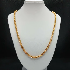 FIX - men's 21k yellow gold rope chain 22 in long 5mm wide B5-6 (3)