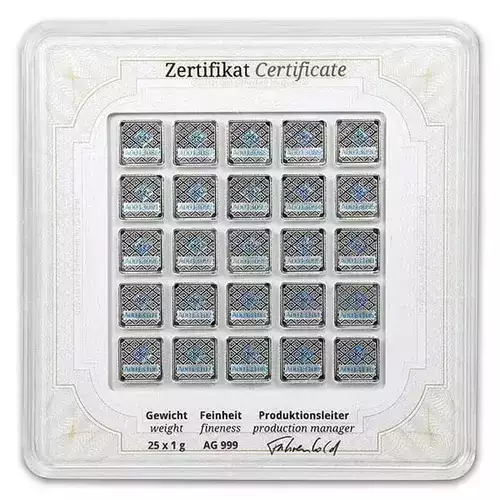  Geiger Silver Bar  25x 1 gram - Original Multicard (2)