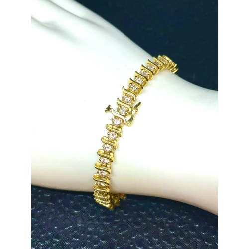 Gold 14k Bracelet , with small Diamond (3)