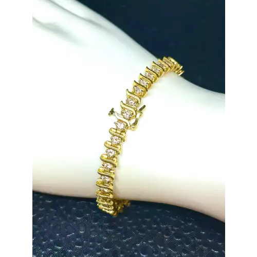 Gold 14k Bracelet , with small Diamond (3)