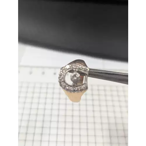 Gold 14k Ring , with Unique Diamond , with small Diamond