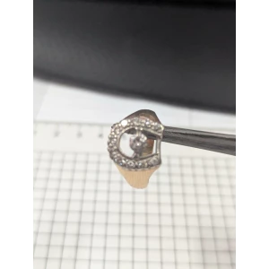 Gold 14k Ring , with Unique Diamond , with small Diamond
