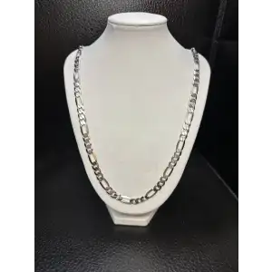 Heavy 14K White Gold Mens Figaro Style Chain 26