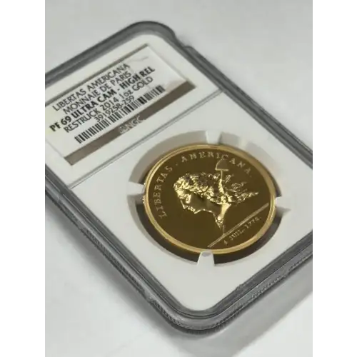 Libertas Americana Monnaie De Paris PF 69 Ultra Cam High Rel Restruck 2014 1oz GOLD