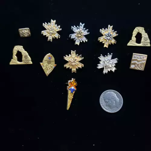 Lot 14K Yellow & White Gold 11 Pcs Olympic Lapel Pins S10BO11-4