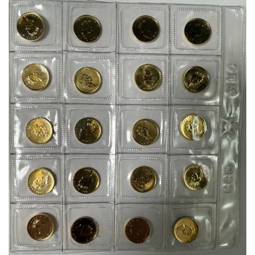 Lot/Sheet of 20-ea 1/20oz Canadian Gold Maple Coins 1-oz Total  (4)