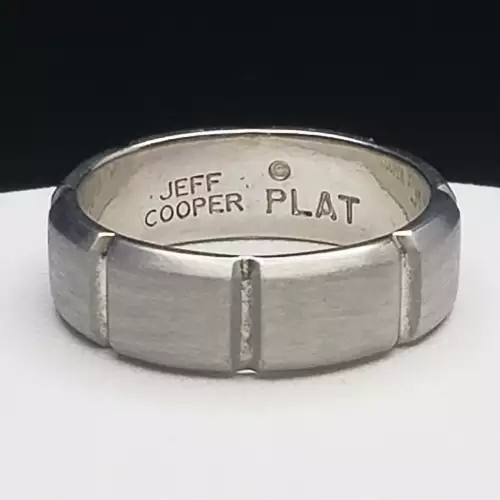 Platinum 950 Men's Wedding Ring/Band Jeff Cooper  Sz 11.25 7.2mm B2-8 (3)