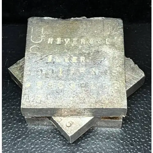 RARE VINTAGE UNIVERSAL KILO SILVER BAR (3)