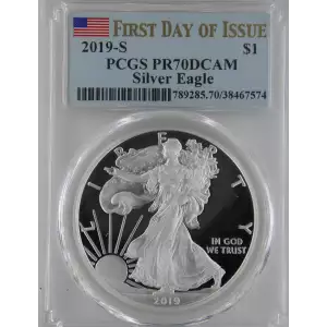 2019-S $1 Silver Eagle First Day of Issue, DCAM (2)