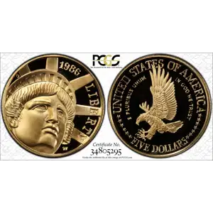 1986-W $5 Statue of Liberty, DCAM (2)