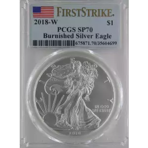 2018-W $1 Burnished Silver Eagle First Strike