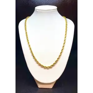 14K solid Yellow Gold Men's Rope Style Chain 22