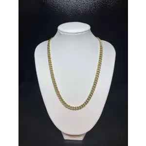 10K Yellow Gold Men's Franco Box Style Chain Necklace, 26 in B5-9 (3)