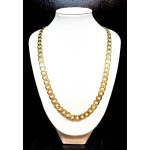 14K Solid Yellow Gold Men's Curb/Cuban Style Chain 8.25mm 23