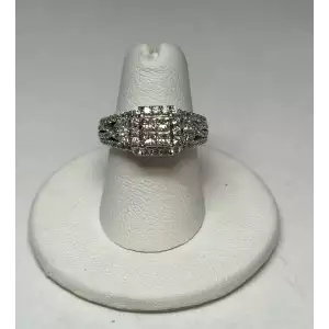 14K White Gold Diamond Cluster Ring - B6-1D (2)