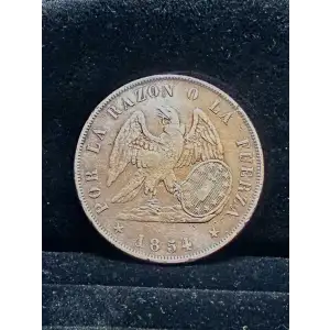 1854 Chile Un Peso Silver Coin (4)