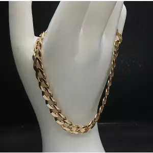 14K Yellow Gold Men's Curb Link Bracelet – 9