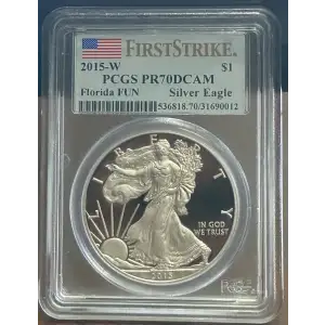 2015-W $1 Silver Eagle Florida FUN First Strike, DCAM