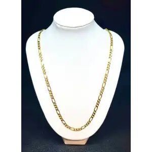 14K Yellow Gold Men's Figaro Chain Necklace, Length 20.5