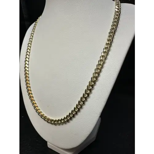 Solid 14K Yellow Gold Mens Cuban Link Necklace Heavy 6MM 26