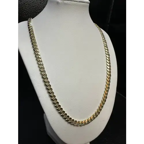 Solid 14K Yellow Gold Mens Cuban Link Necklace Heavy 6MM 26