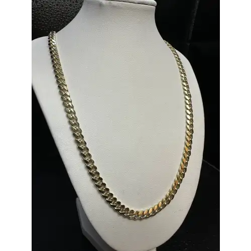 Solid 14K Yellow Gold Mens Cuban Link Necklace Heavy 6MM 26