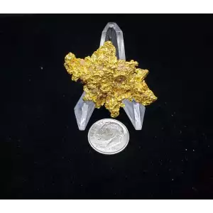 Solid Gold Nugget Completely Natural Huge 28.7gm  DsplCase