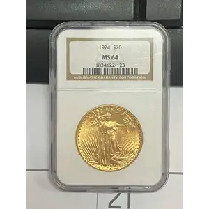 St. Gaudens $20 (1907 – 1933) - NGC - MS64