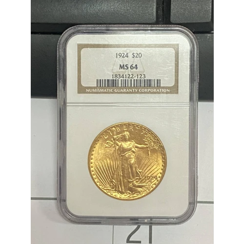 St. Gaudens $20 (1907 – 1933) - NGC - MS64