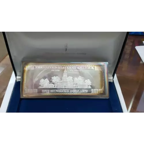 VINTAGE 2000 $100 BILL Proof Dollar Franklin 4 Oz Bar In Box W/ C.O.A. Golden Franklin