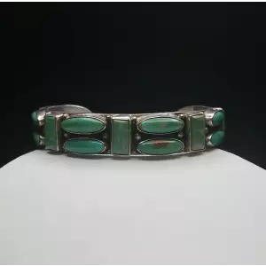 Vintage Navajo Sterling Silver & Turquoise Cuff Bracelet - B11-7 (4)