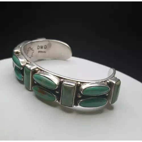 Vintage Navajo Sterling Silver & Turquoise Cuff Bracelet - B11-7 (5)